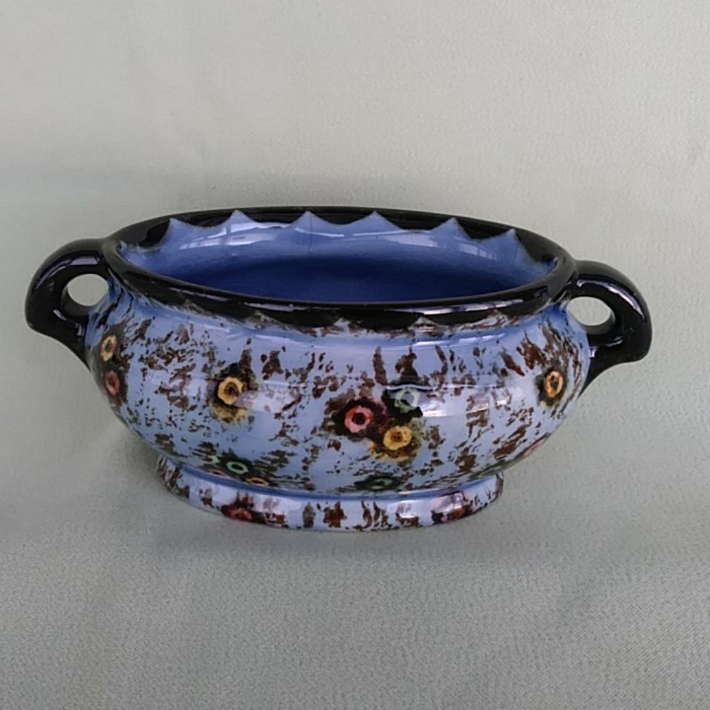 Blue Chintz Bowl Erphila Czechoslovakia 1918